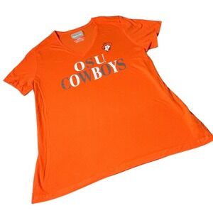 NEW‎ OSU Cowboys Captivating Womens XL Orange V Neck T Shirt Oklahoma State Tee